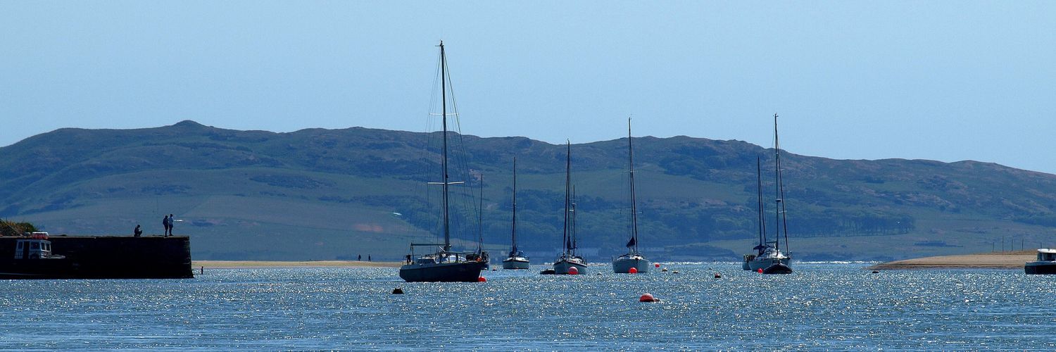 Fishing boats at anchor off the Irish coast